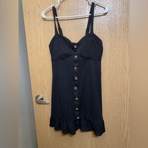 Black button up dress